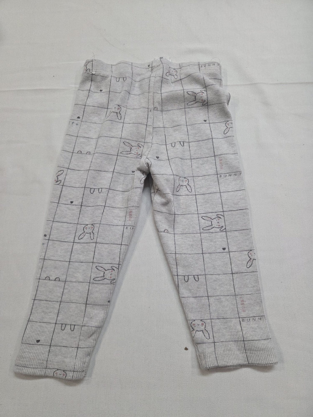 Leggings / Pantalón de Punto Baby Club (C&A) Talla 86 cm – Estampa Conejitos Gris