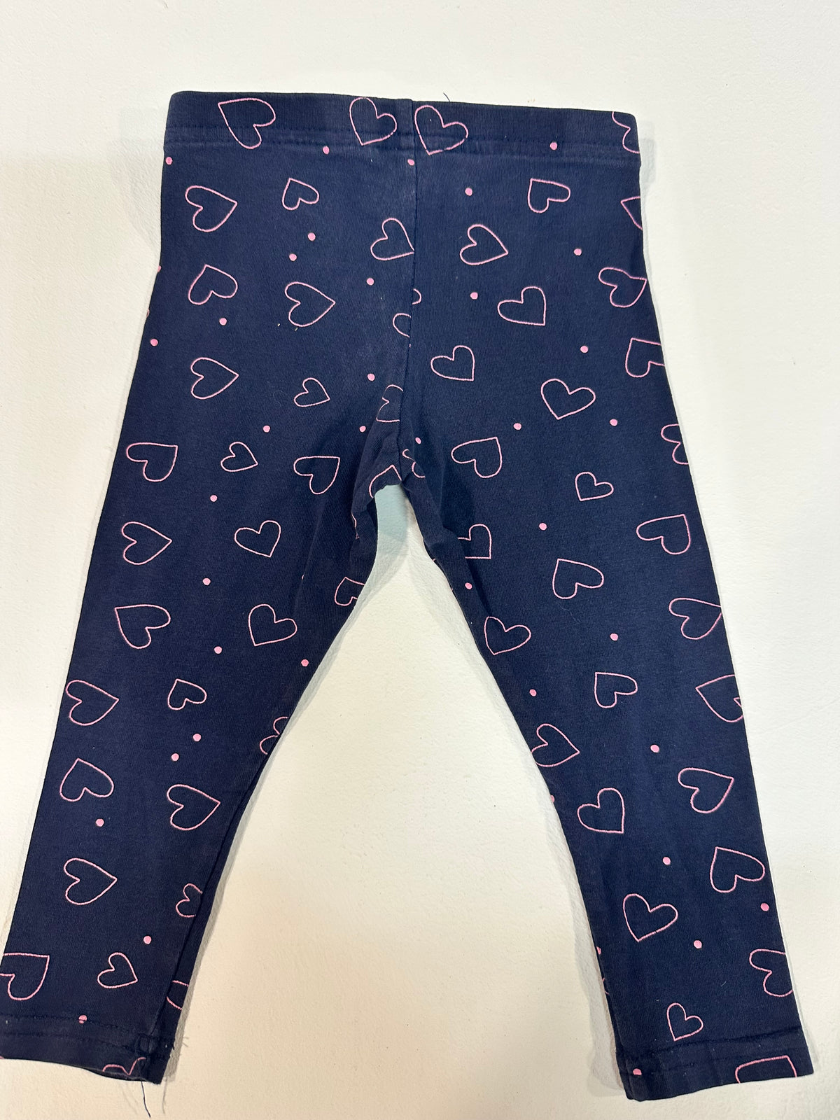 Leggings Primark Bebé Niña (12-18 Meses) - Azul Marino con Corazones
