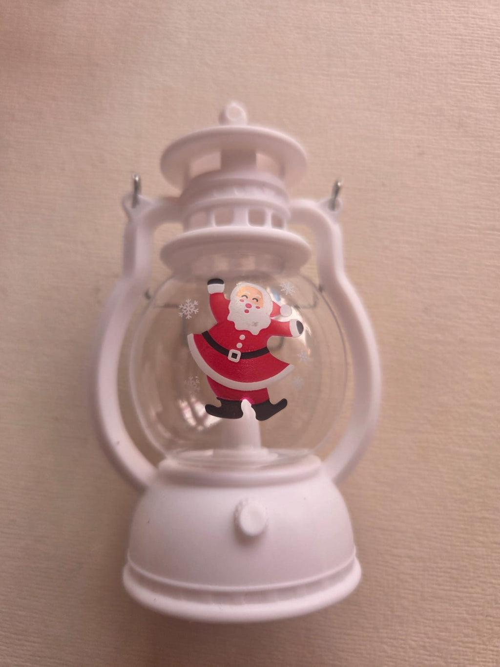 Farol de Navidad Portátil LED con Luz Cálida – Papá Noel)