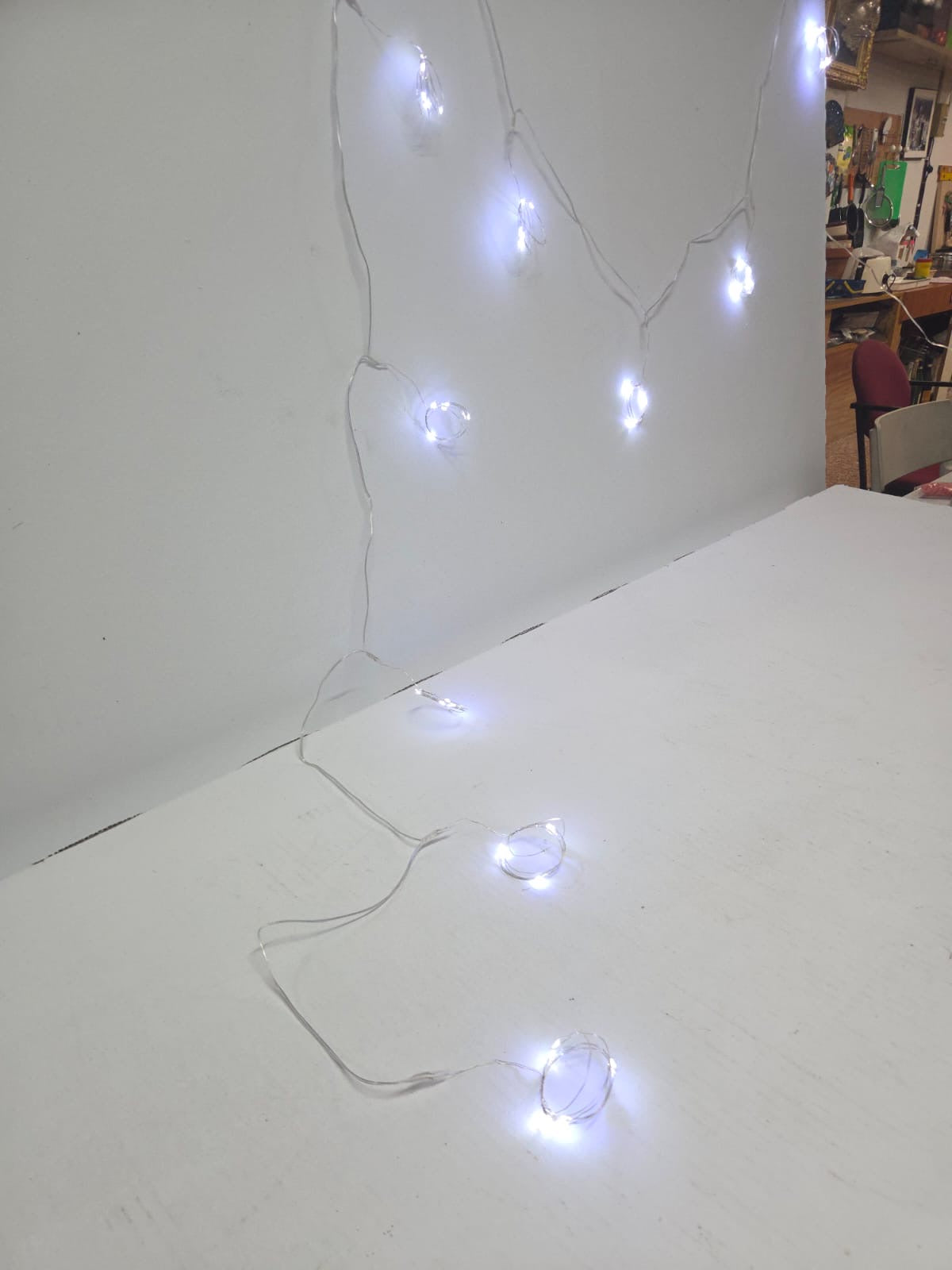 Guirlanda Cortina de Luces LED Micro Alambre de Cobre con Mando a Distancia (Luz Blanca Fría / 8 Modos de Iluminación)