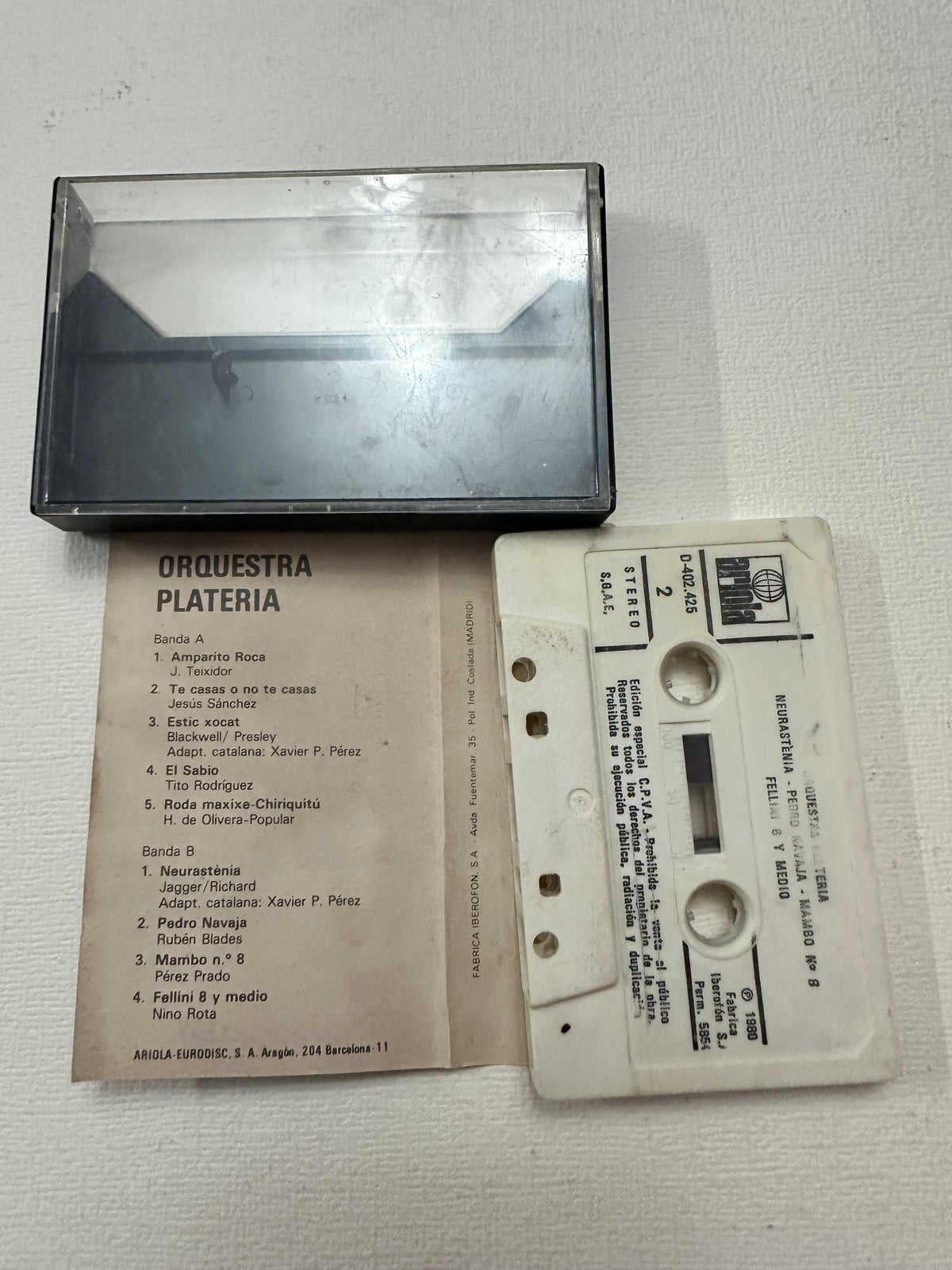 Cassette Vintage: Orquestra Plateria (Ariola, 1980)