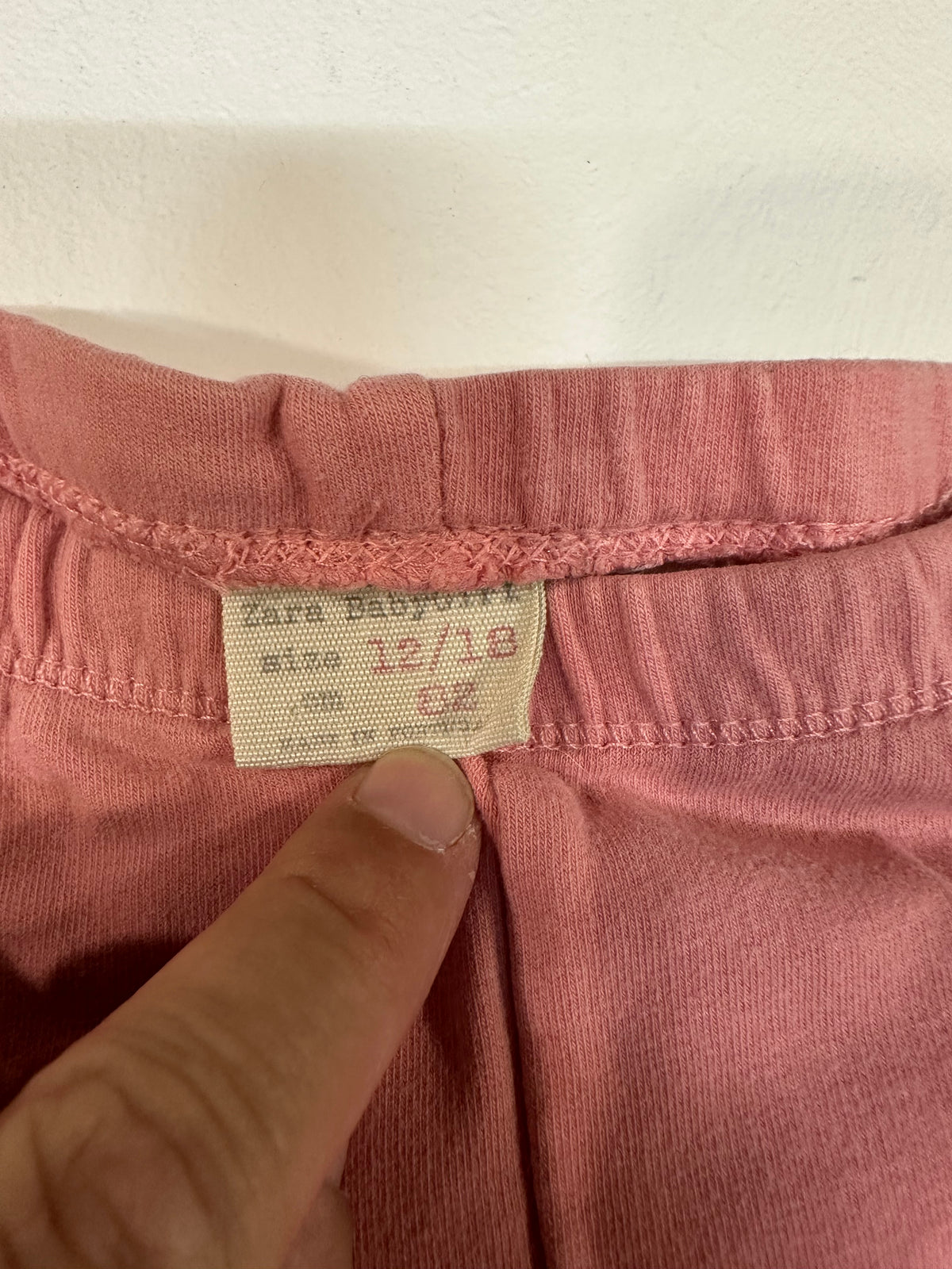 Leggings/Pantalón de algodón Zara Baby 12-18 meses rosa