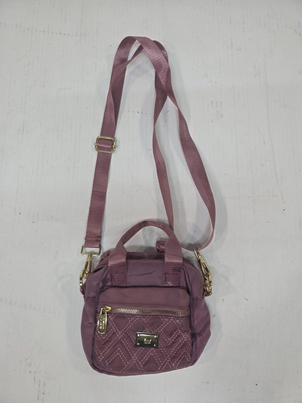 Mini Bolso Bandolera / Mochila Ligera EILV - Color Malva / Rosa Viejo (Excelente Estado)