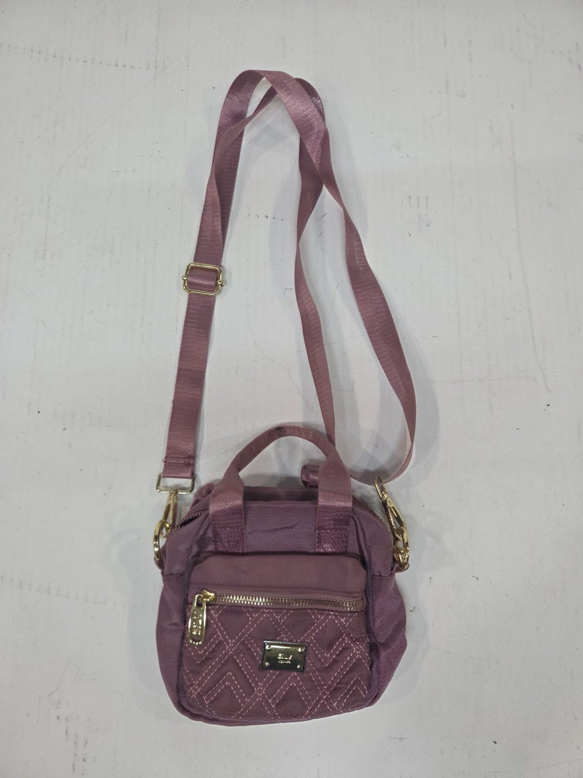 Mini Bolso Bandolera / Mochila Ligera EILV - Color Malva / Rosa Viejo (Excelente Estado)