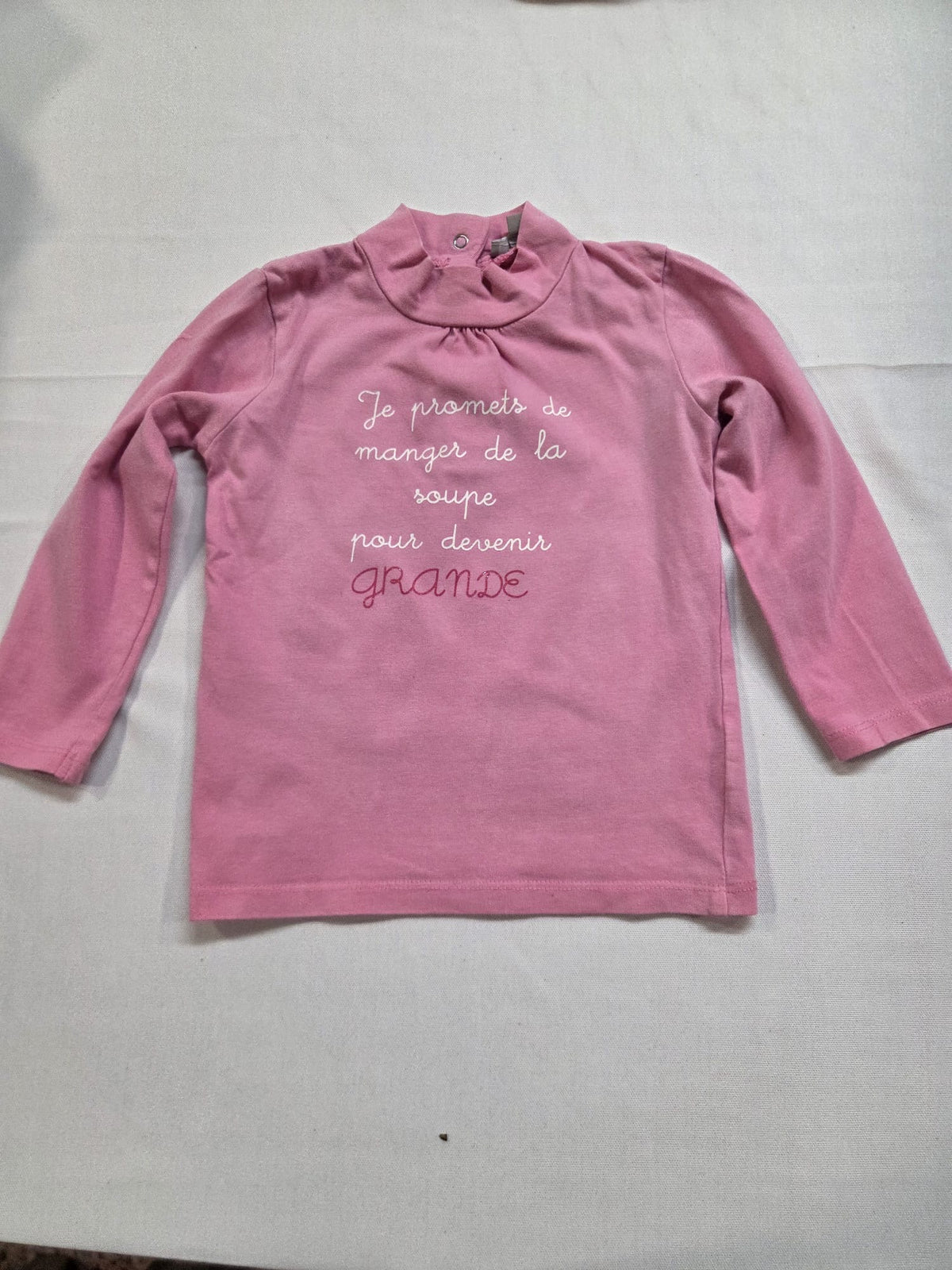 Camiseta / Camisa manga larga rosa Grain de Blé 18M (80 cm)