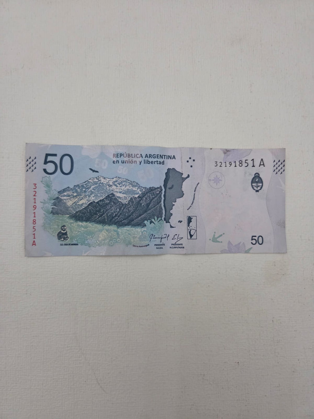 Billete de 50 Pesos Argentinos - CÓNDOR ANDINO (Serie Fauna Autóctona)