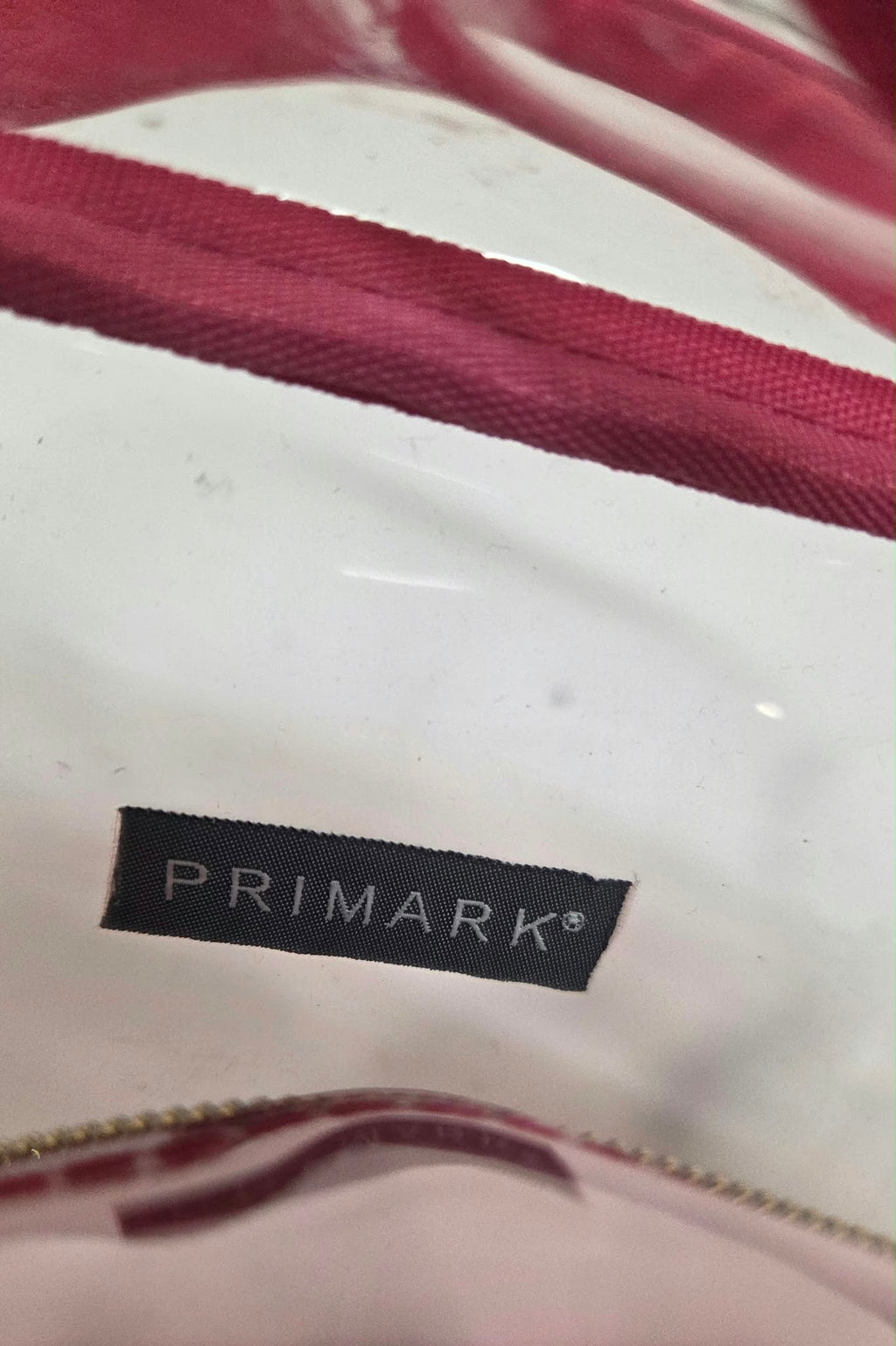 Neceser / Bolsito Transparente Rosa Primark – Inicial "S" con Purpurina 