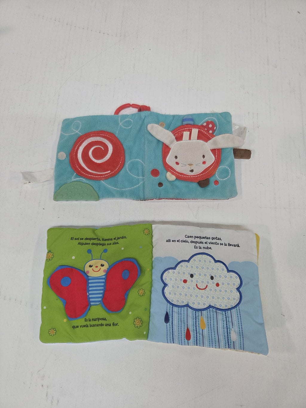Lote 2 Libros Blandos de Tela para Bebé / Estimulación Sensorial