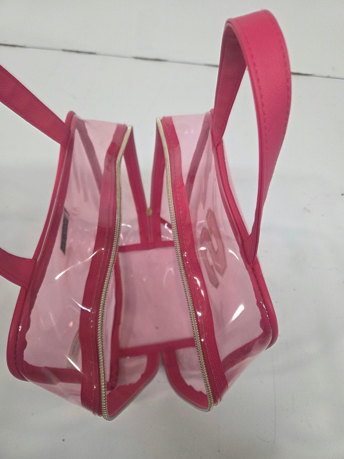 Neceser / Bolsito Transparente Rosa Primark – Inicial "S" con Purpurina 