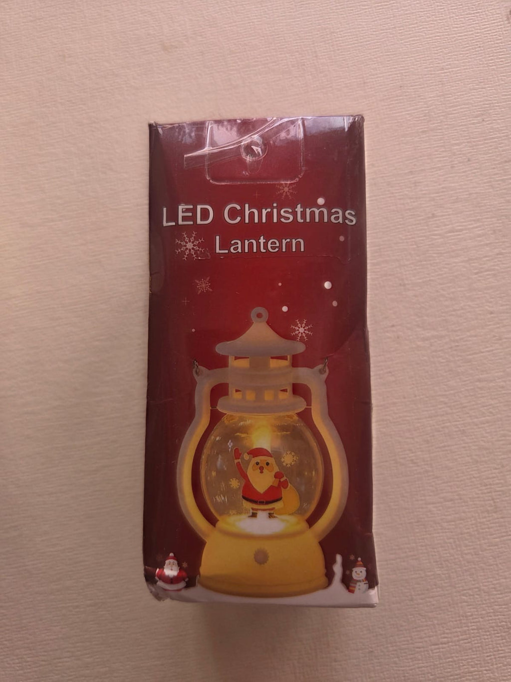 Farol de Navidad Portátil LED con Luz Cálida – Papá Noel)