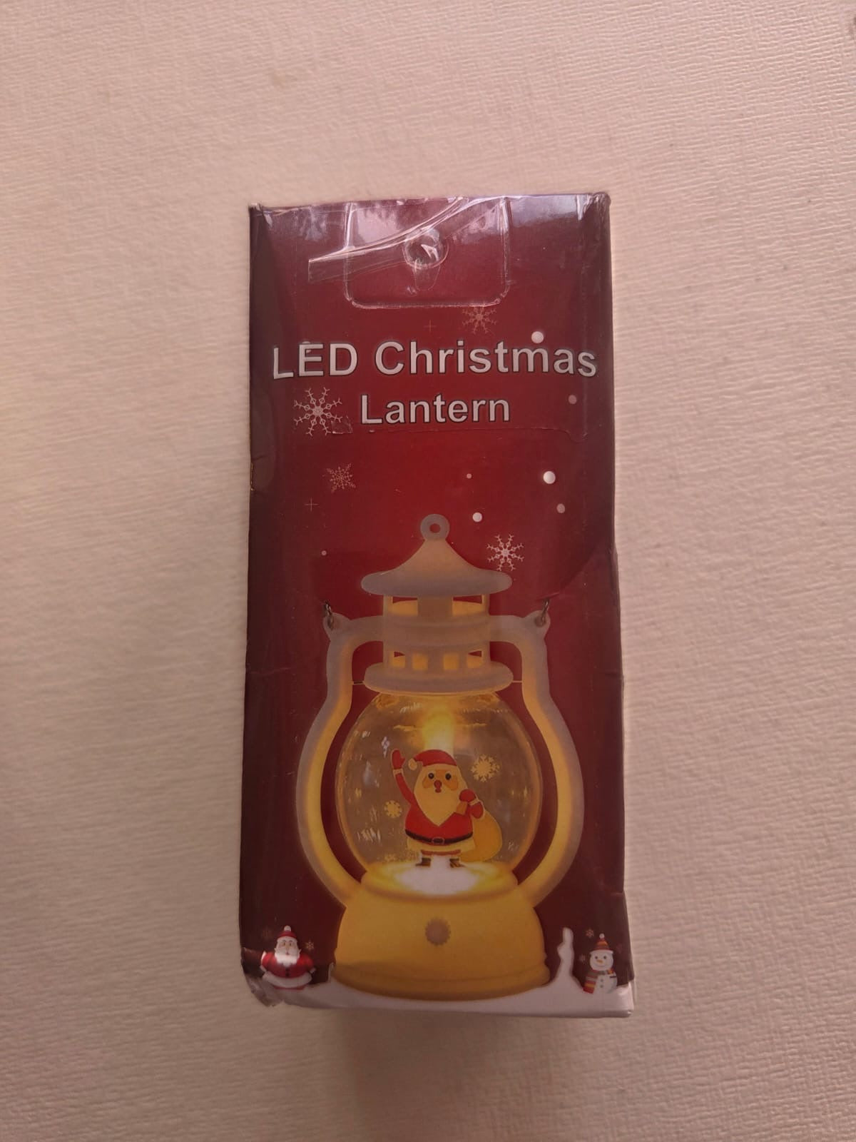 Farol de Navidad Portátil LED con Luz Cálida – Papá Noel)
