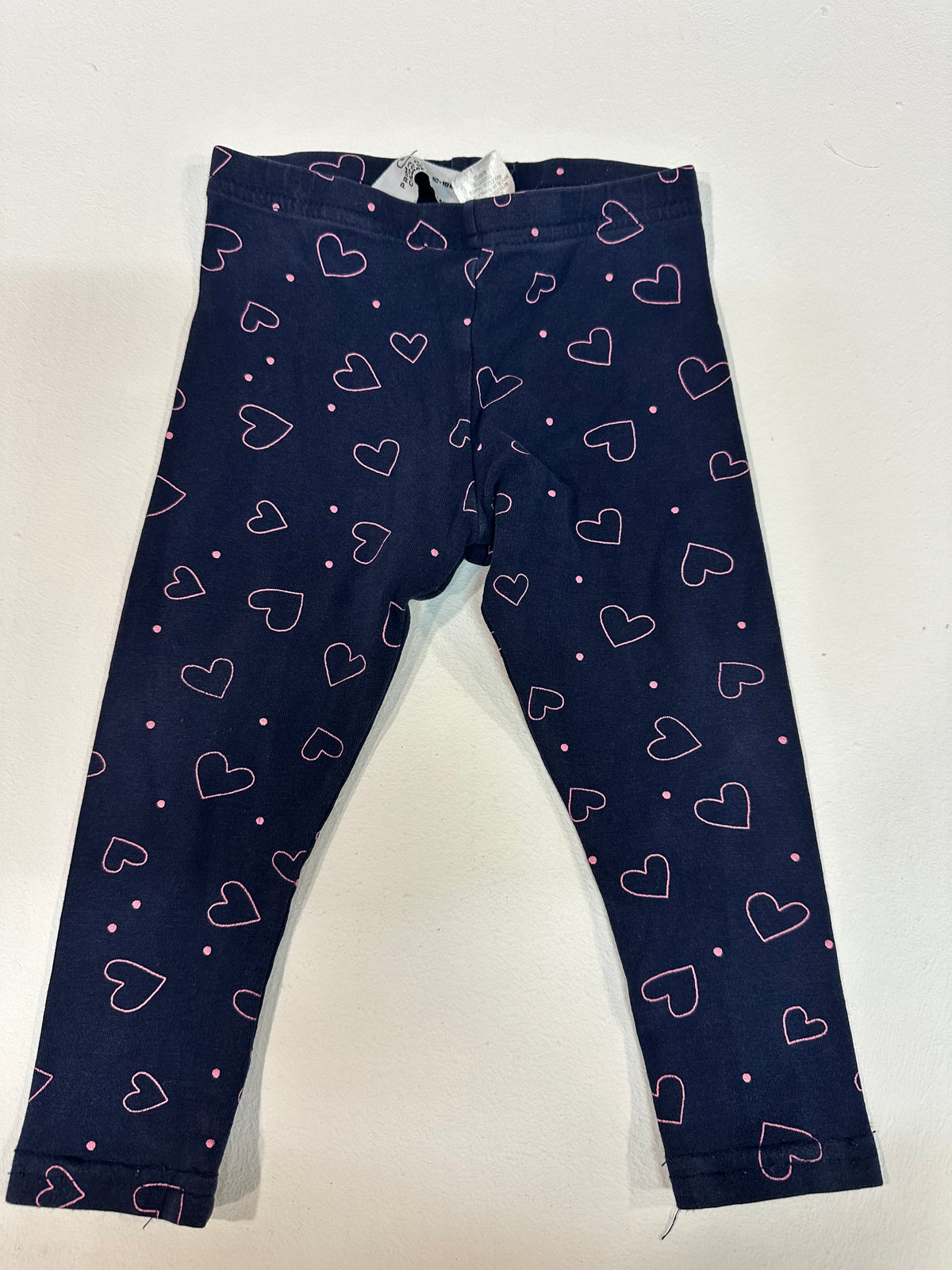 Leggings Primark Bebé Niña (12-18 Meses) - Azul Marino con Corazones