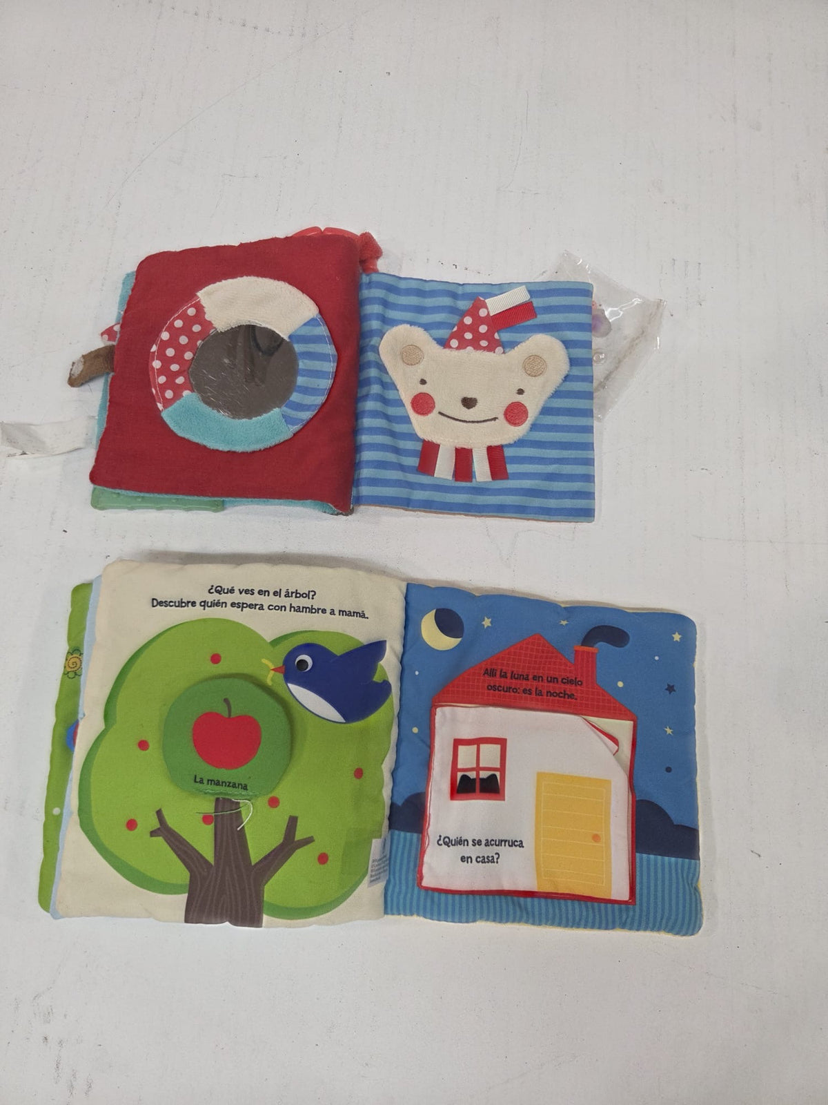 Lote 2 Libros Blandos de Tela para Bebé / Estimulación Sensorial
