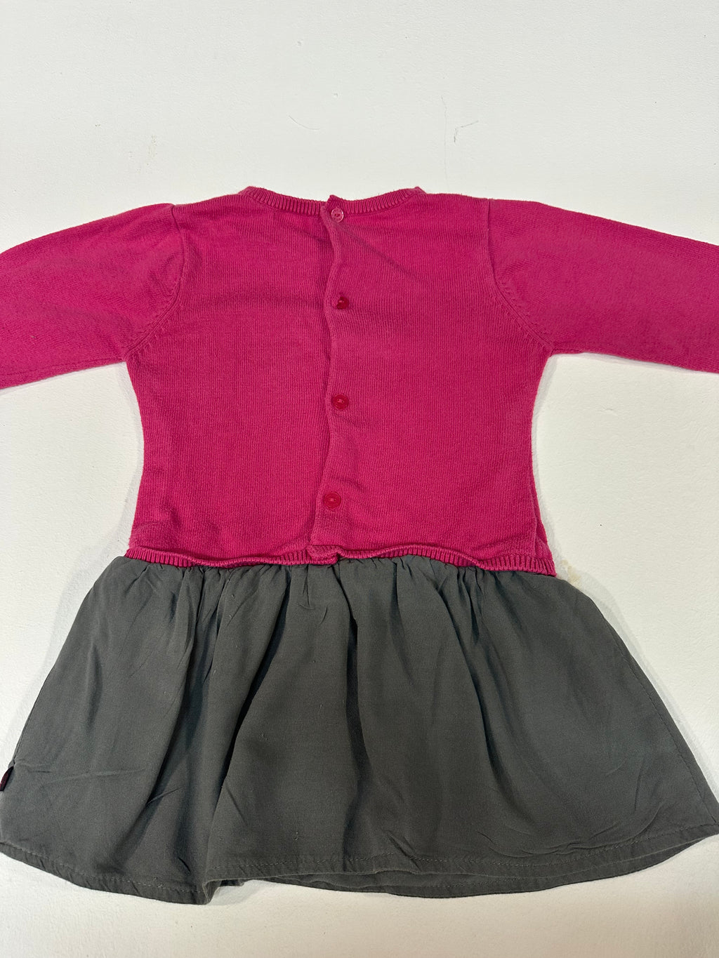 Vestido combinado punto y falda Obaïbi (Okaïdi) con zorro - Talla 18M (80 cm)
