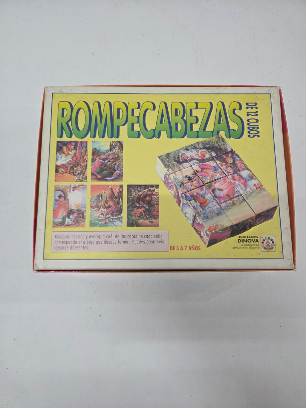 Rompecabezas de Cubos Vintage Dinova – Juego de 12 Cubos y 6 Láminas (Cuentos Infantiles)