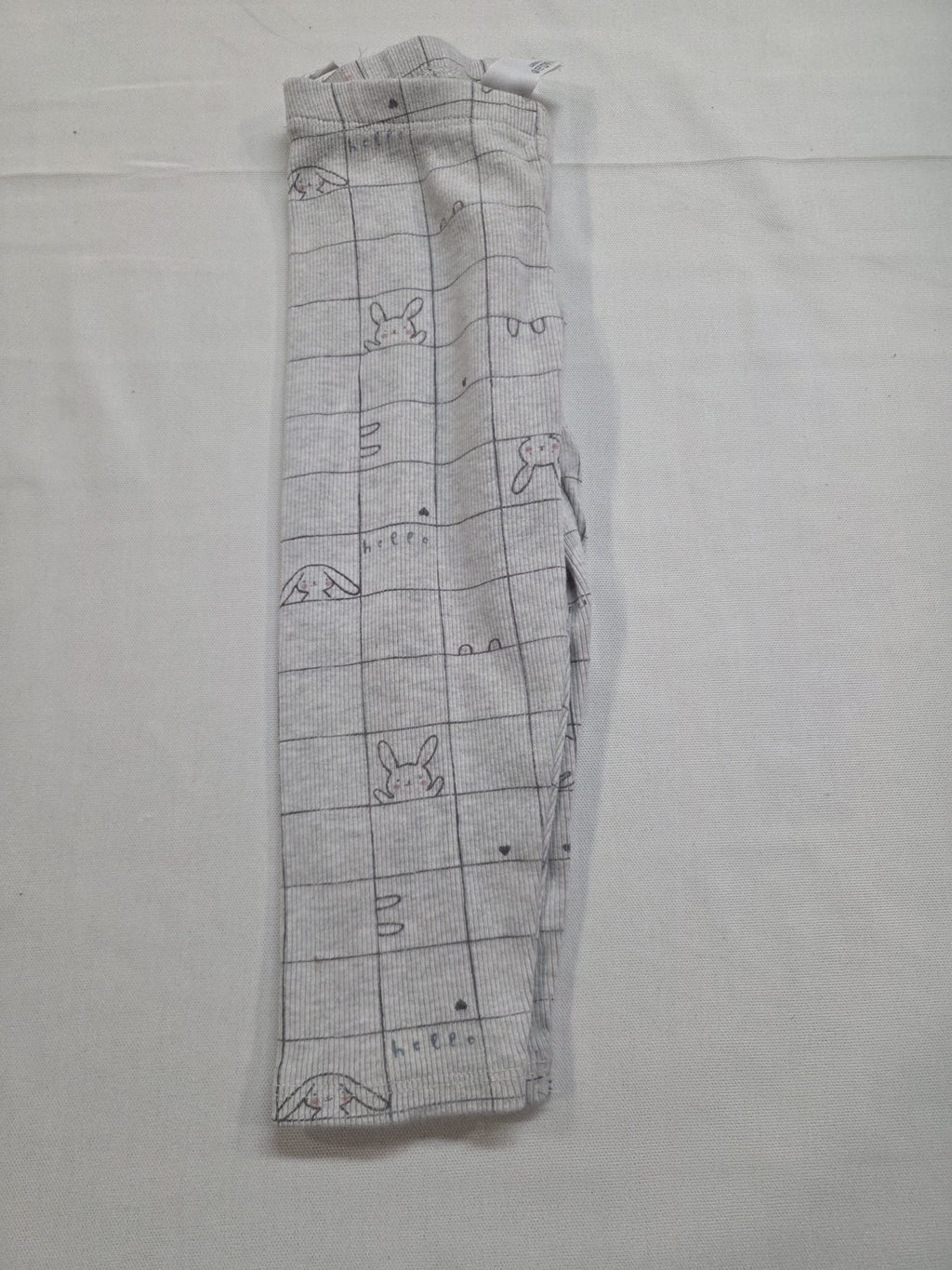 Leggings / Pantalón de Punto Baby Club (C&A) Talla 86 cm – Estampa Conejitos Gris