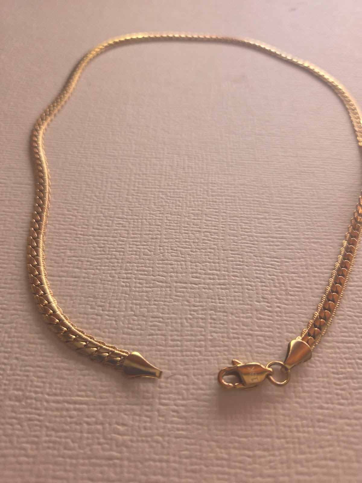 Cadena de Cadena Plana de Oro de 18K (Baño/Laminado) – 45 cm / 5 mm, Estilo Elegante Unisex