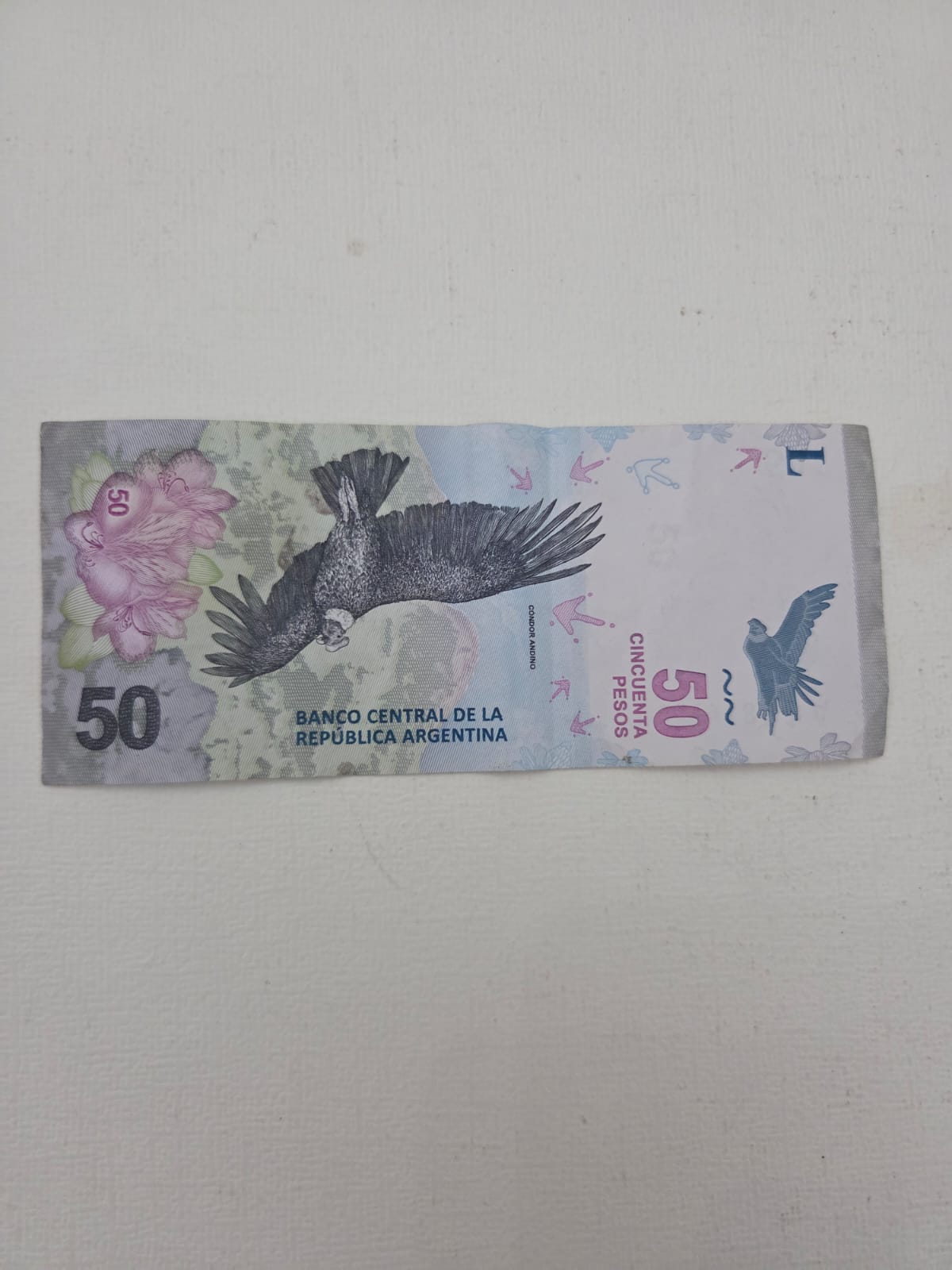 Billete de 50 Pesos Argentinos - CÓNDOR ANDINO (Serie Fauna Autóctona)