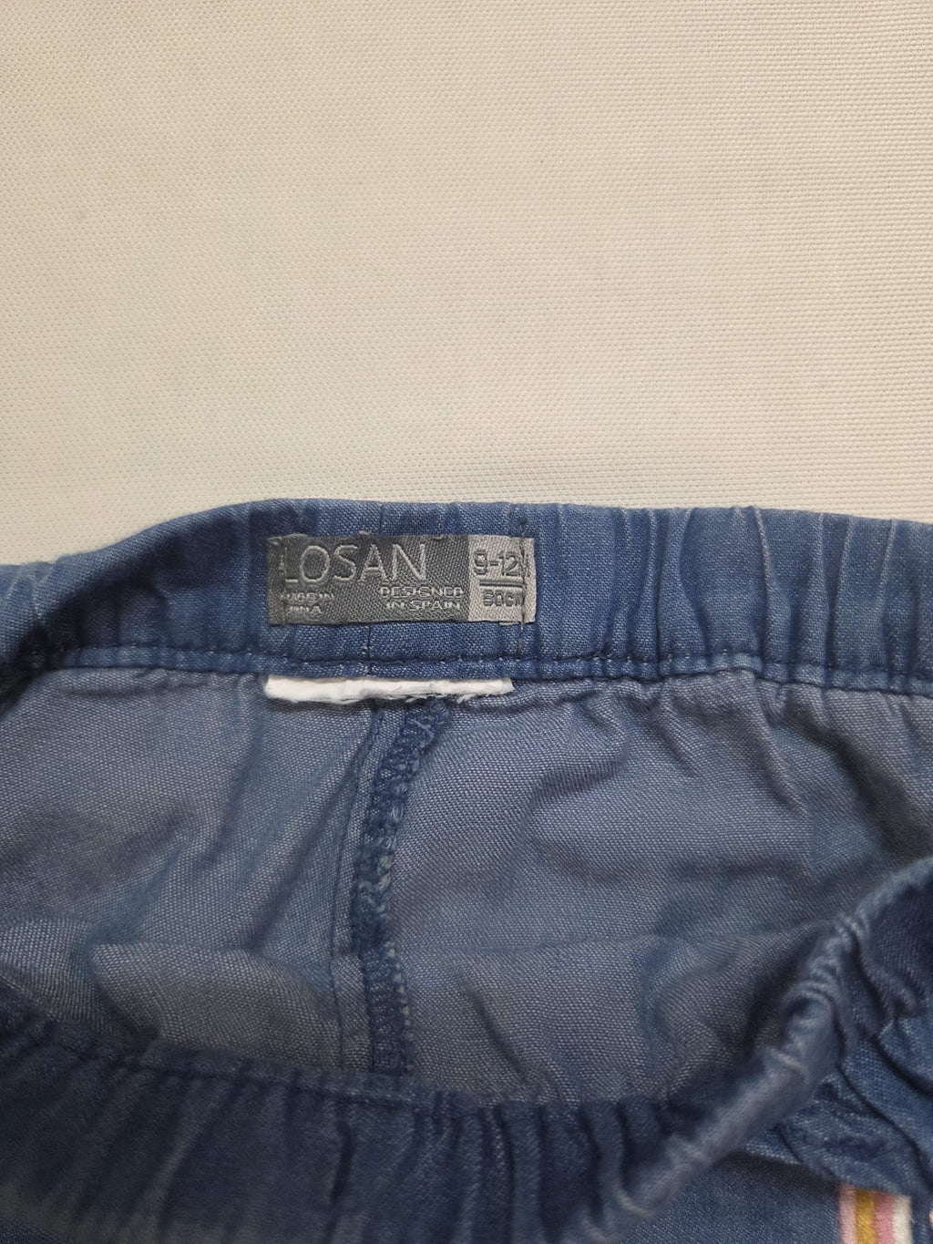 Pantalón Vaquero Bebé Niña Losan (Talla 9-12 Meses / 80 cm) – Detalle Arcoíris