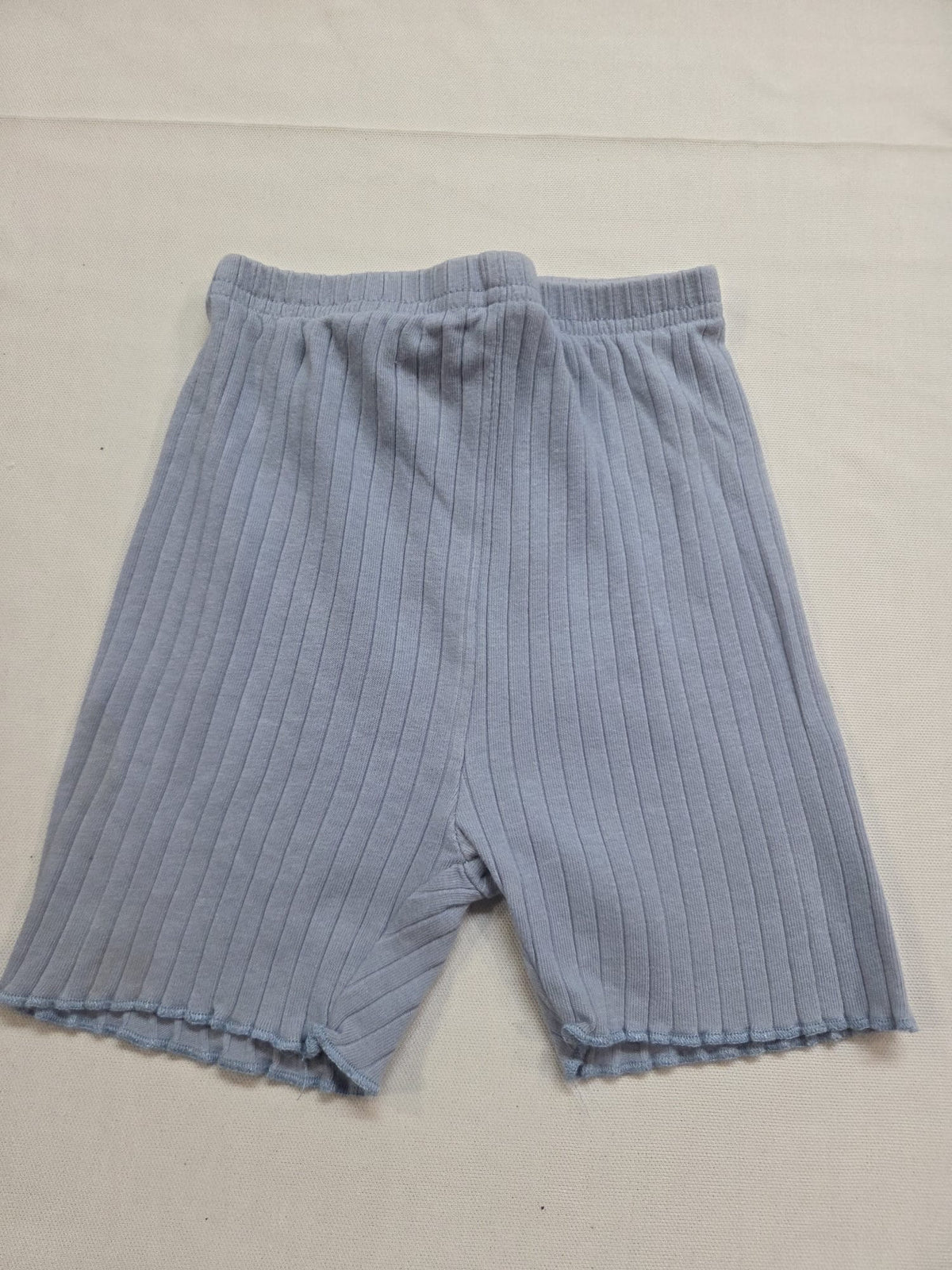 Pantalón Corto / Malla Ciclista Acanalada Azul Celeste - Talla FL (Shein)