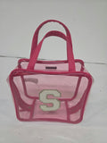 Neceser / Bolsito Transparente Rosa Primark – Inicial "S" con Purpurina 