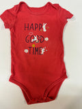 Body bebé niña rosa coral / rojo "Happy Good Time" - In Extenso Talla 4-6M (68 cm)