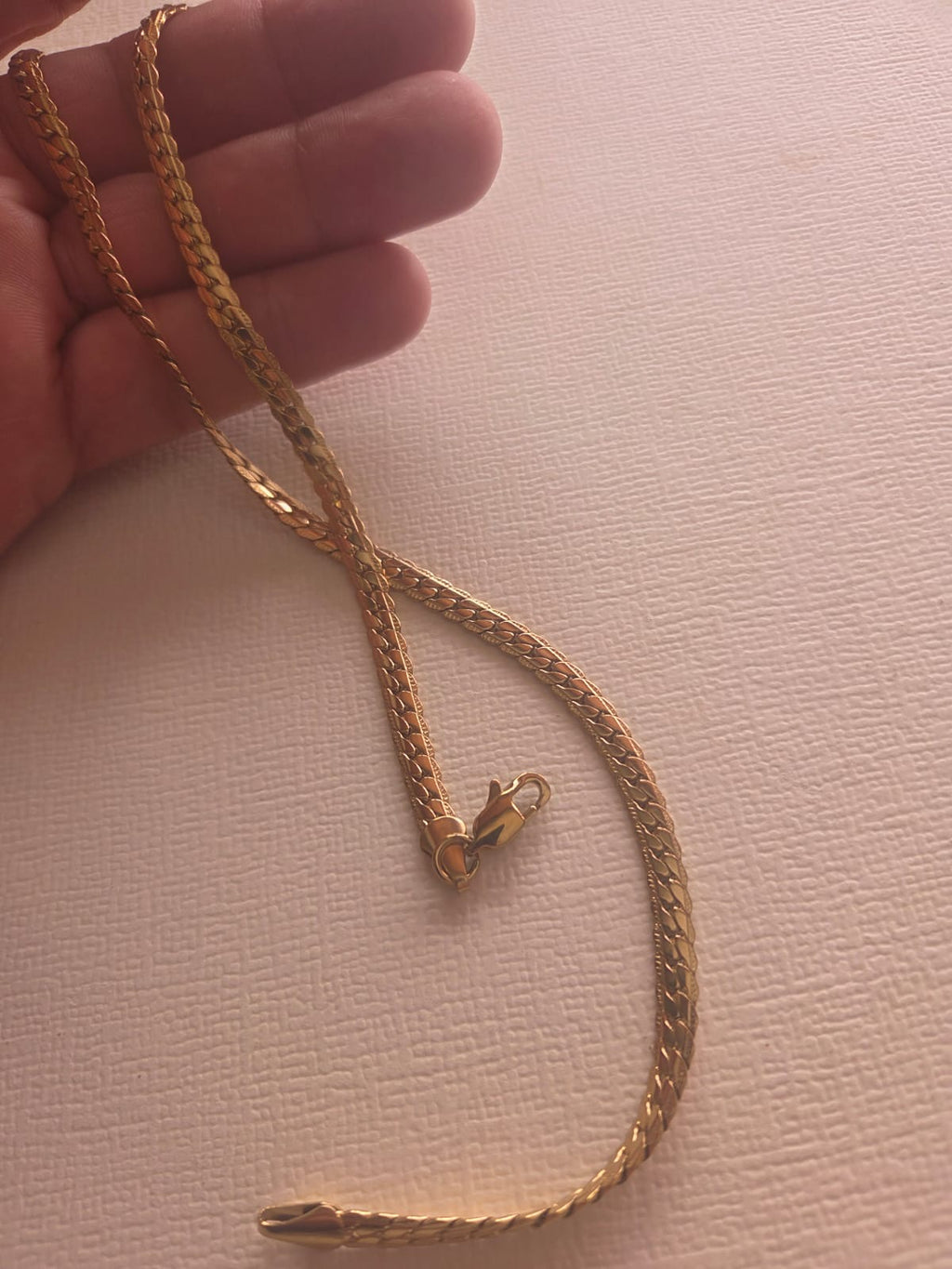 Cadena de Cadena Plana de Oro de 18K (Baño/Laminado) – 45 cm / 5 mm, Estilo Elegante Unisex