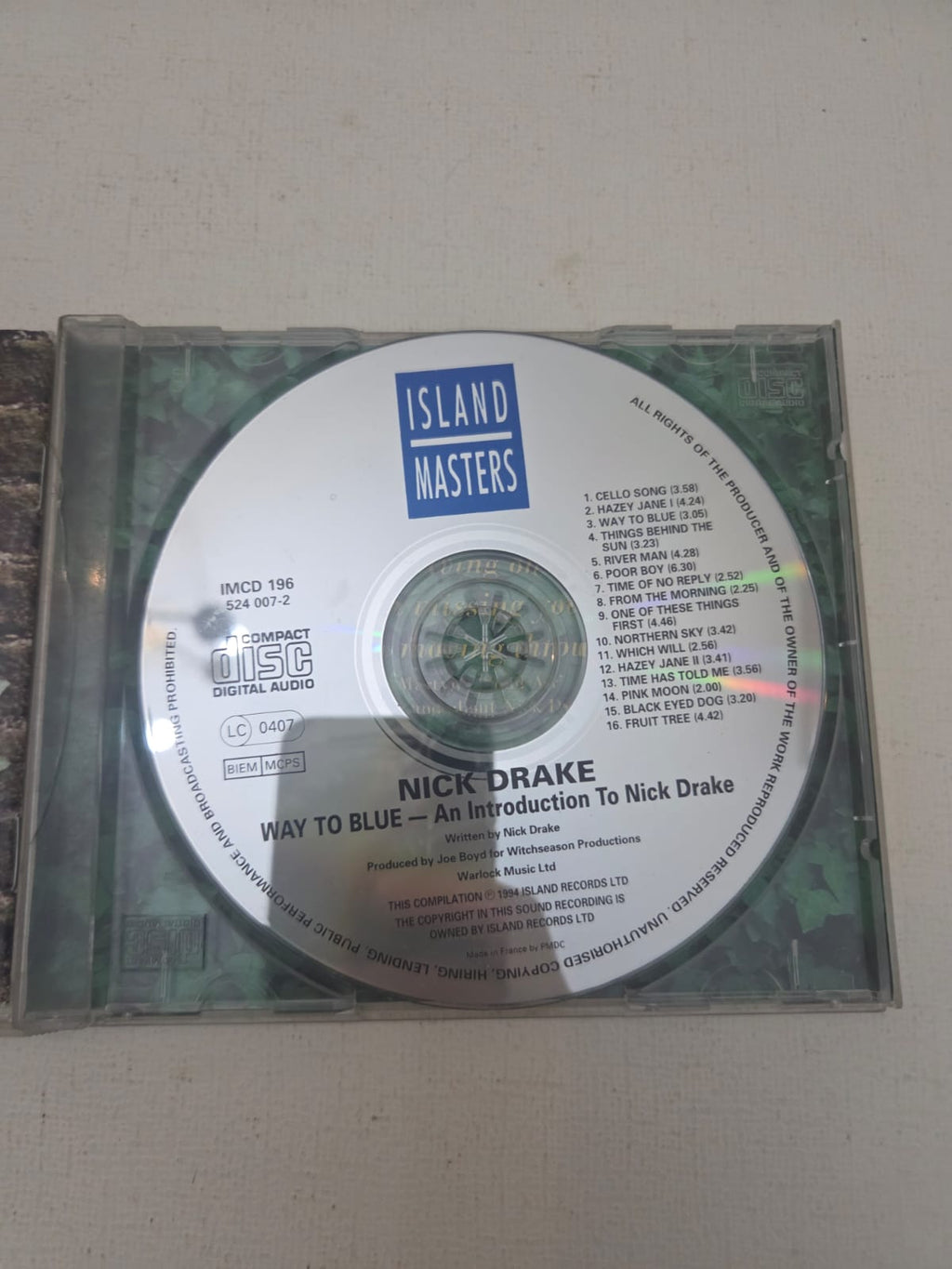CD Nick Drake – Way To Blue: An Introduction To Nick Drake (1994, Island Masters)