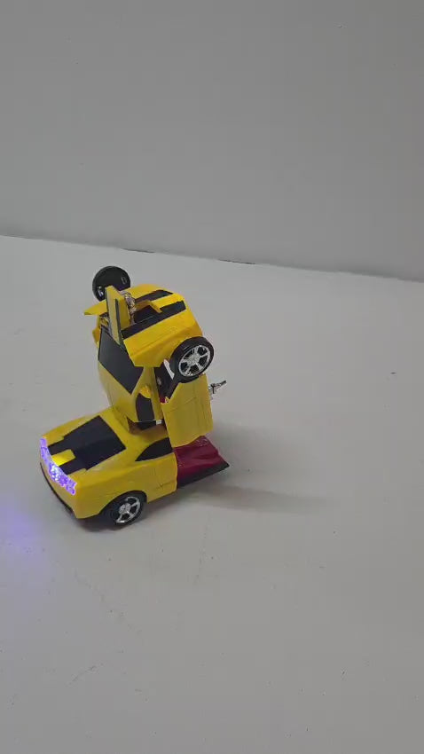 Auto Transformer Eléctrico con Luz LED y Sonido – Auto de Carreras Convertible en Robot