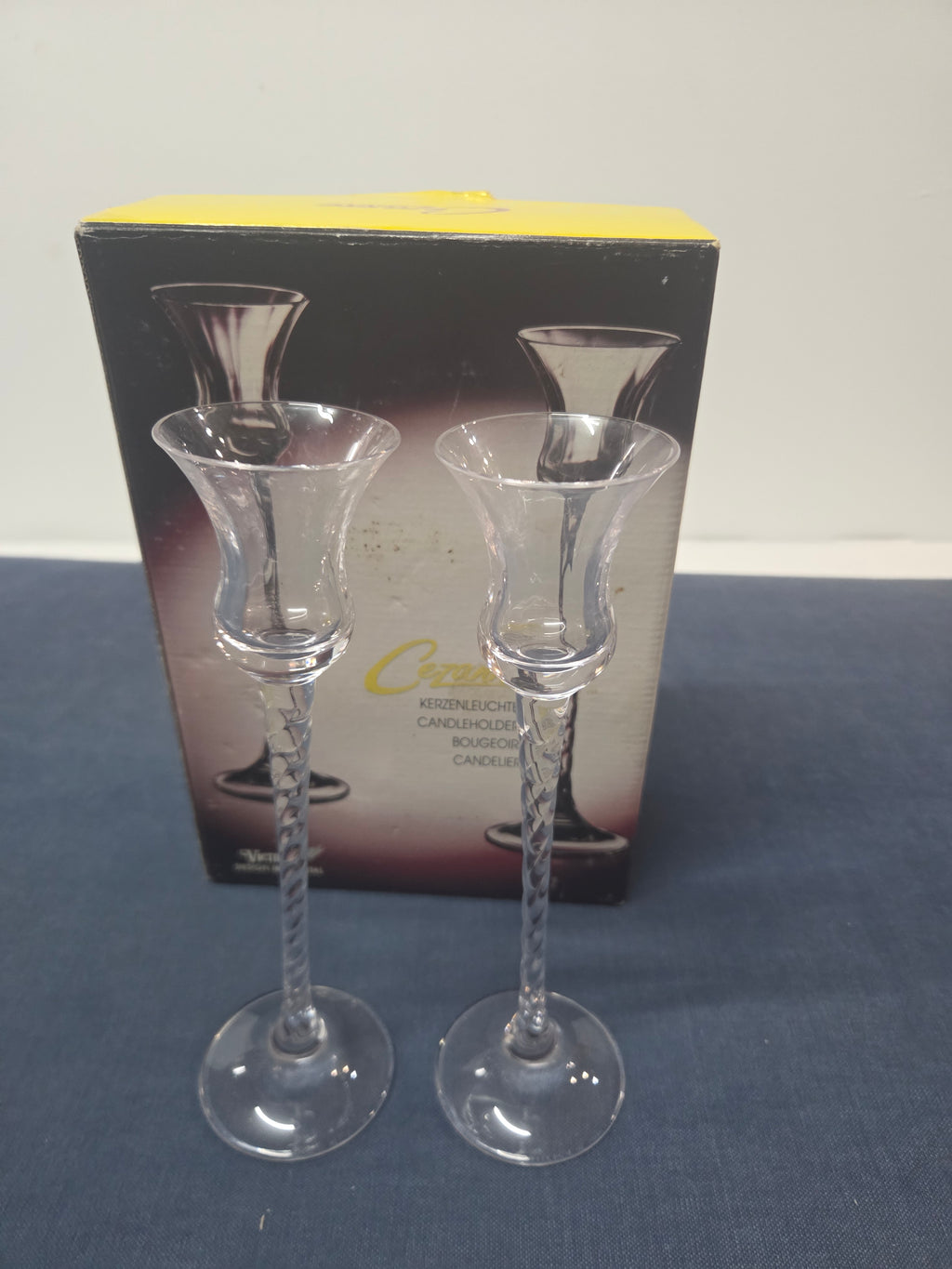 Pareja de Candelabros de Cristal Austríaco Vienna Cezanne