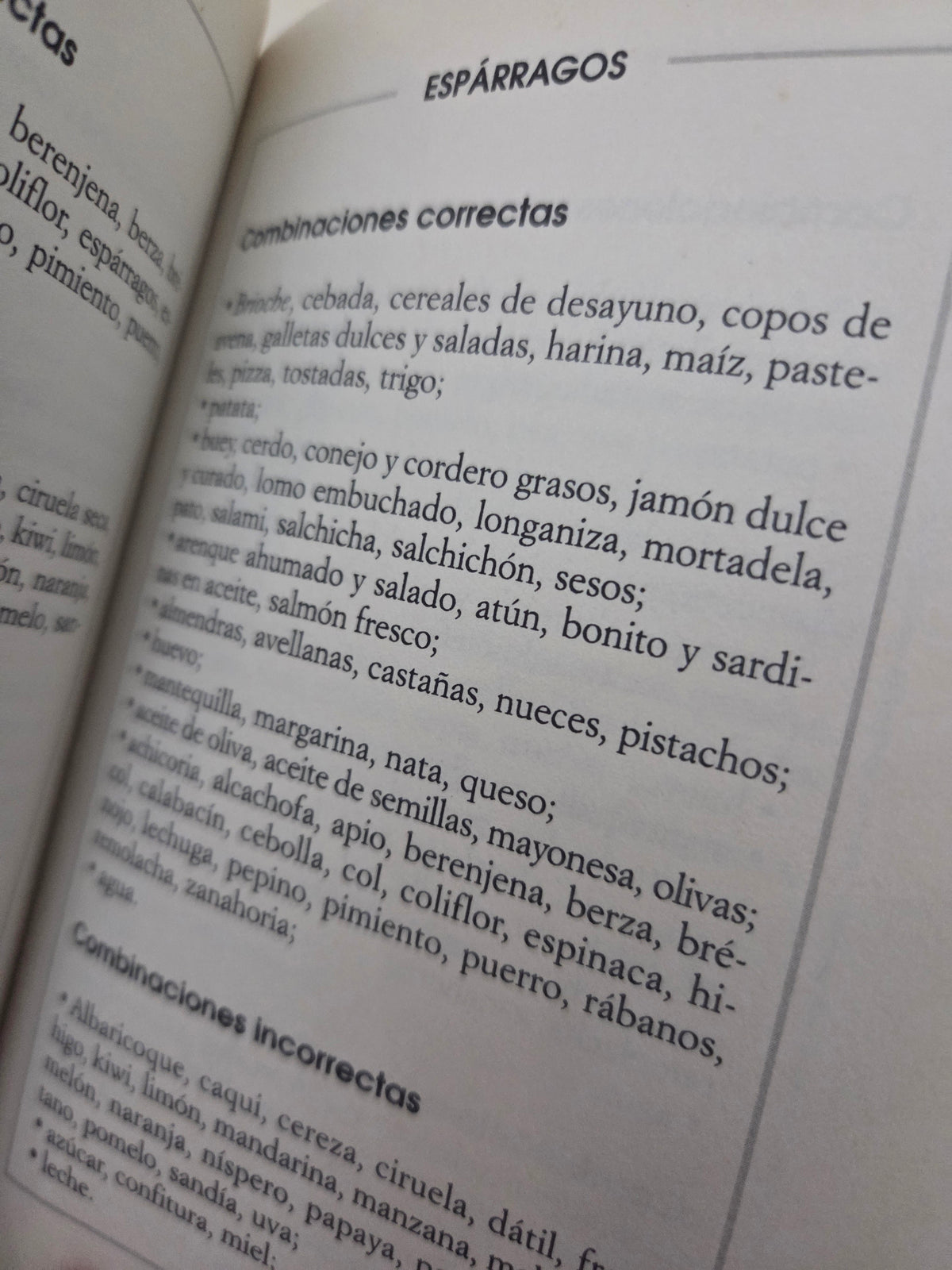 Libro Cómo combinar correctamente los alimentos - DVE