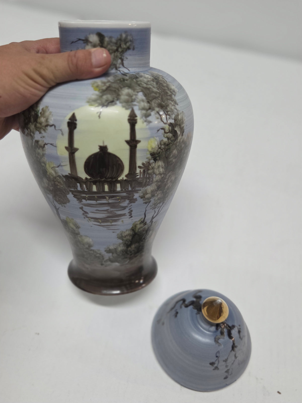 Jarrón Tibor de Cerámica Pintado a Mano
