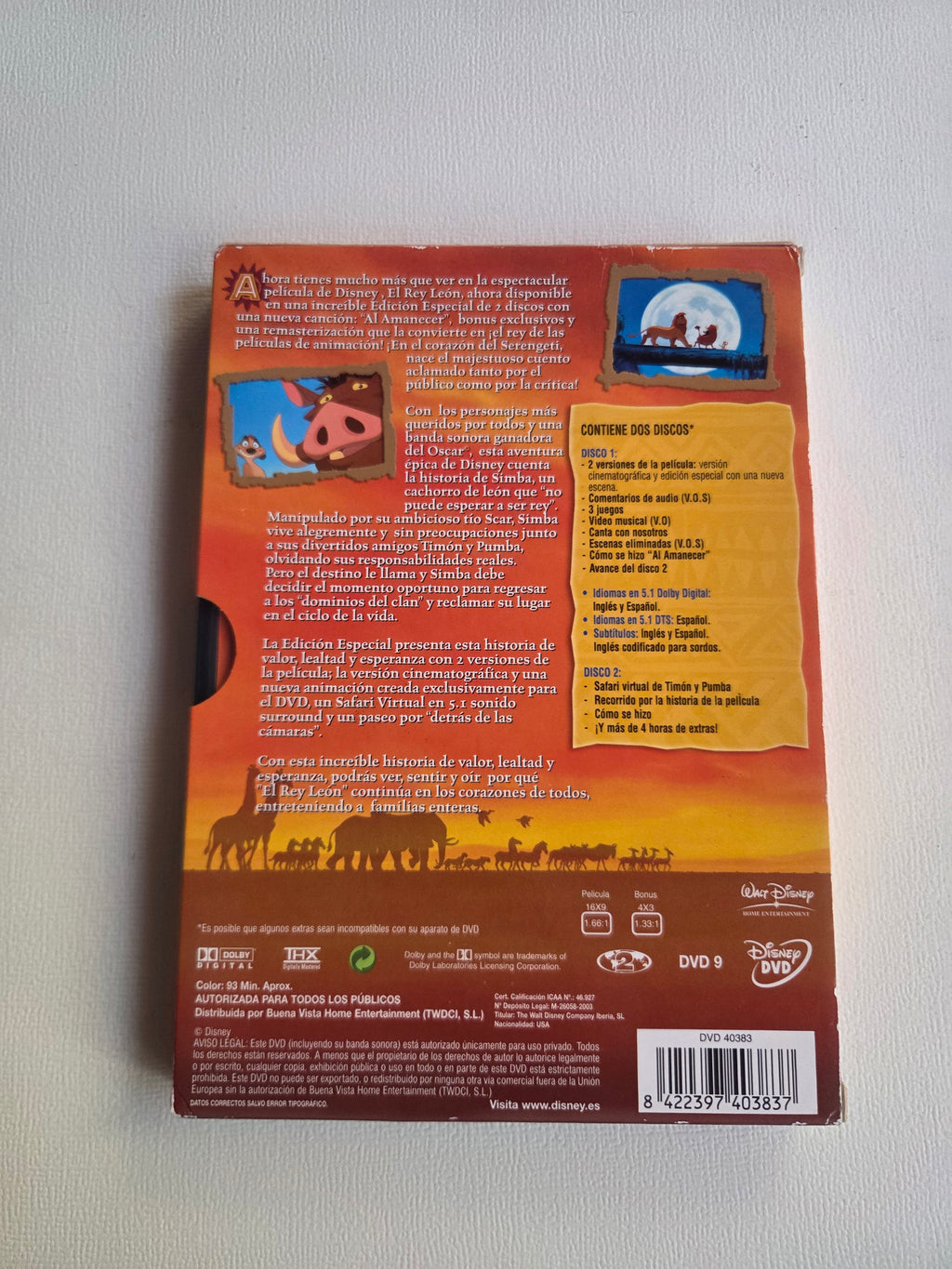 DVD El rey León