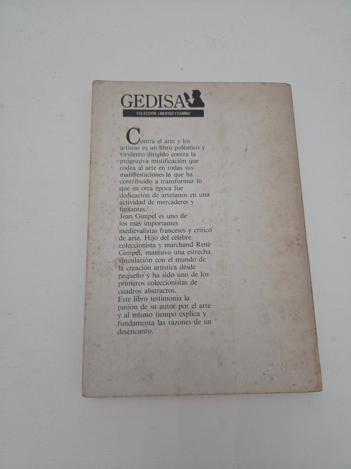 Contra el Arte y los Artistas Jean Gimpel