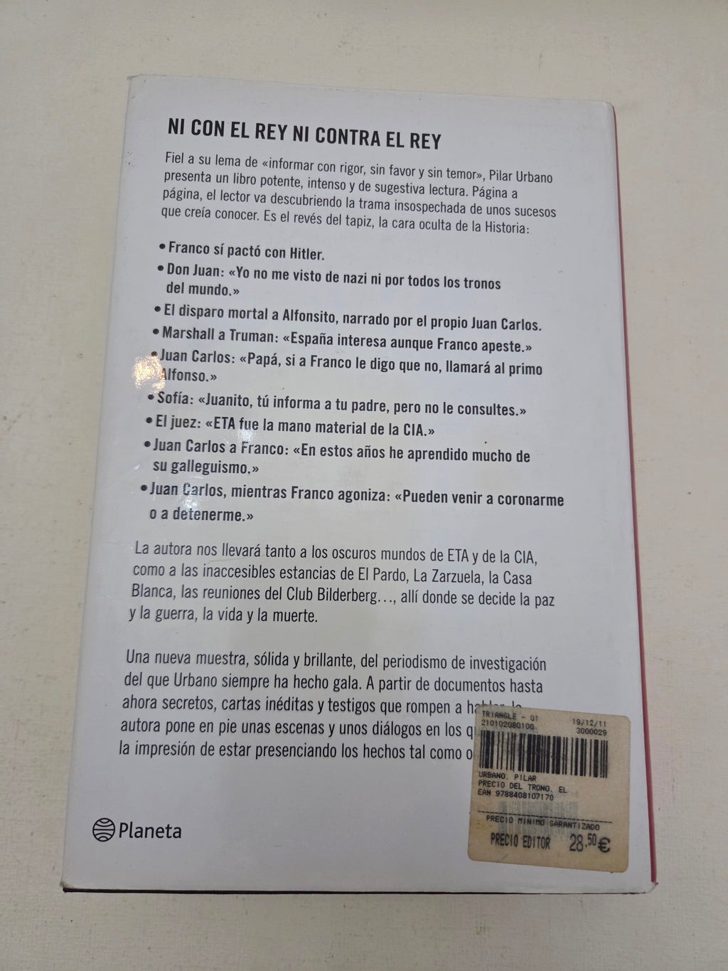 Libro El precio del trono - Pilar Urbano