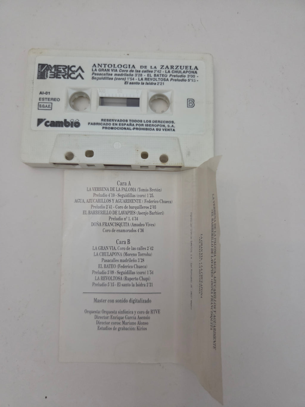 Cassette Antología de la Zarzuela - San Isidro 92