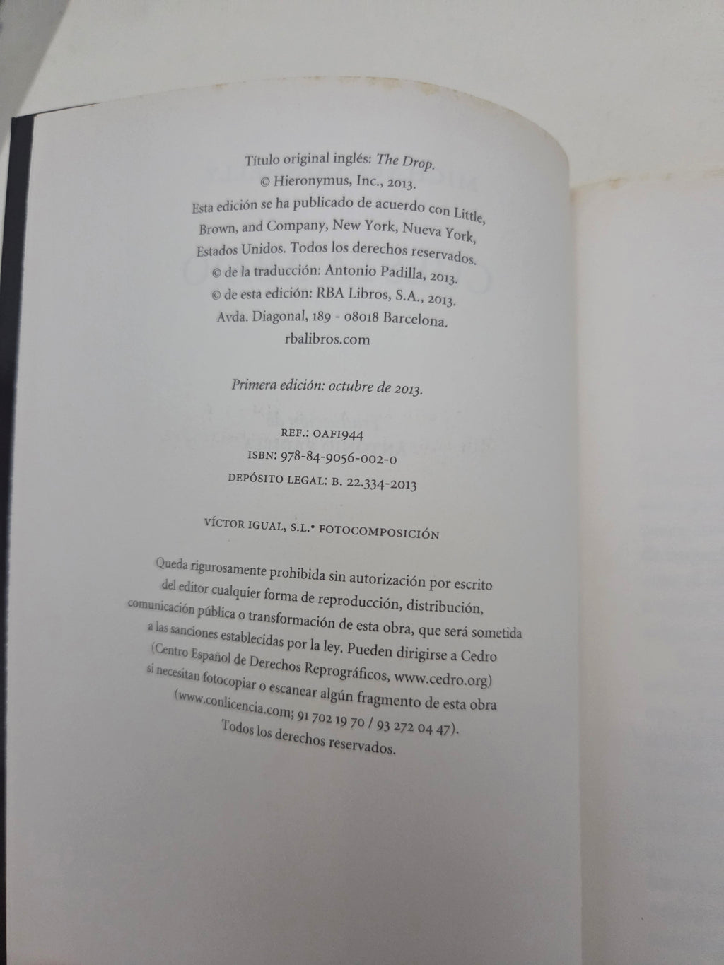 "Cuesta abajo" - Michael Connelly