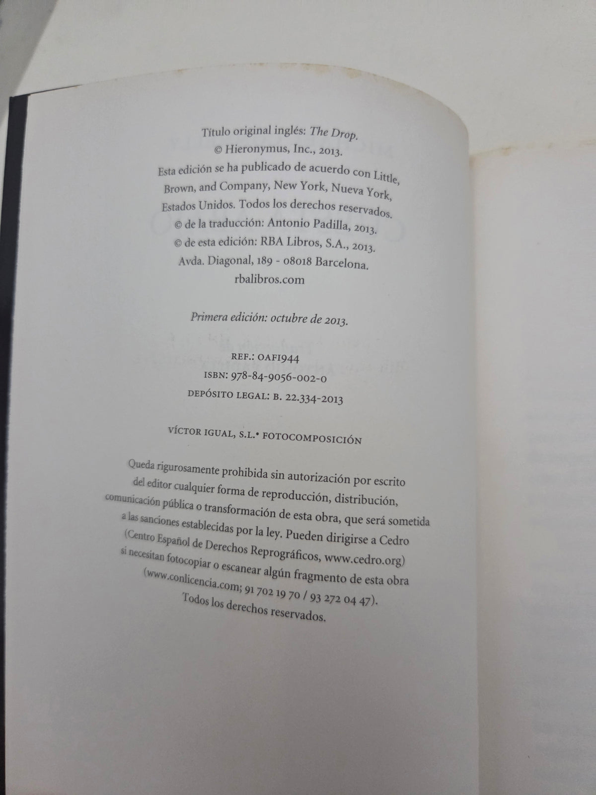 "Cuesta abajo" - Michael Connelly