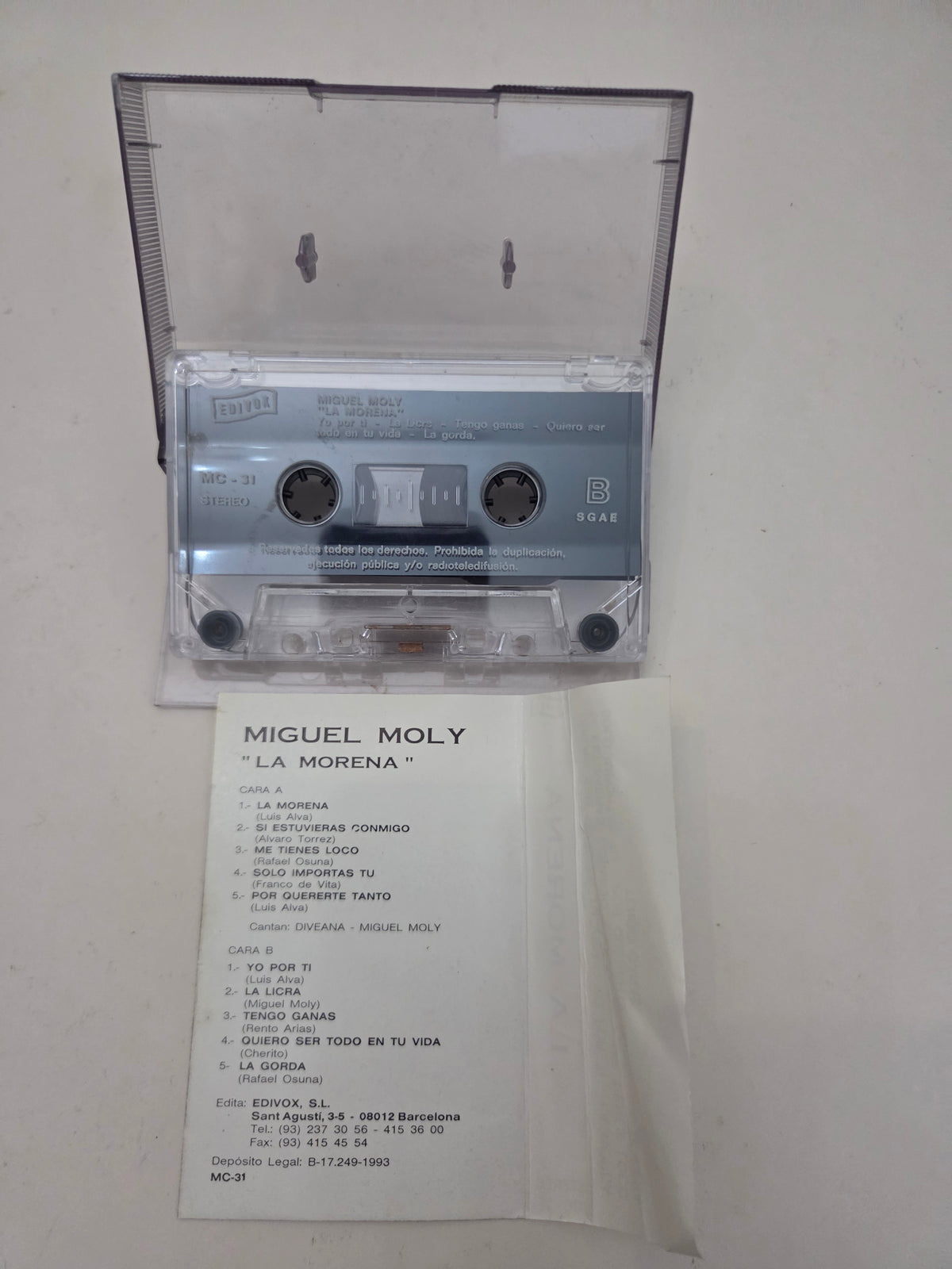 Casete "La Morena" de Miguel Moly y Orquesta.
